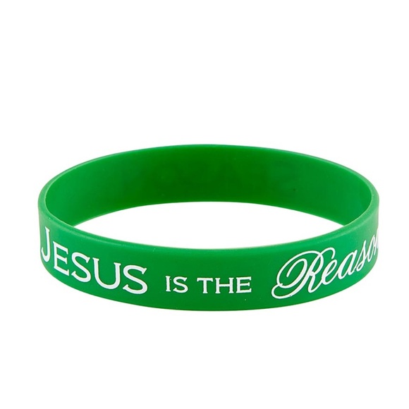 Jesus is the Reason for the Season 2 silicone bracelets 7” stretchable nwt - Picture 2 of 4